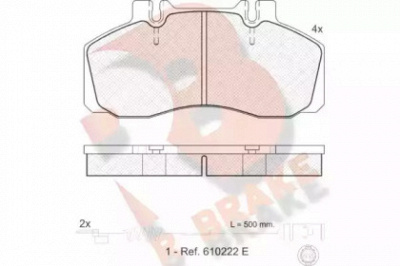 R BRAKE rb1080110 -  Комплект тормозных колодок, дисковый тормоз